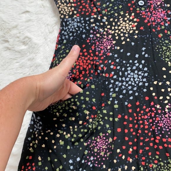 COPY - Anthropologie Tulle V Neck Retro Style Fireworks Mini Dress Black Size M… - Picture 5 of 13